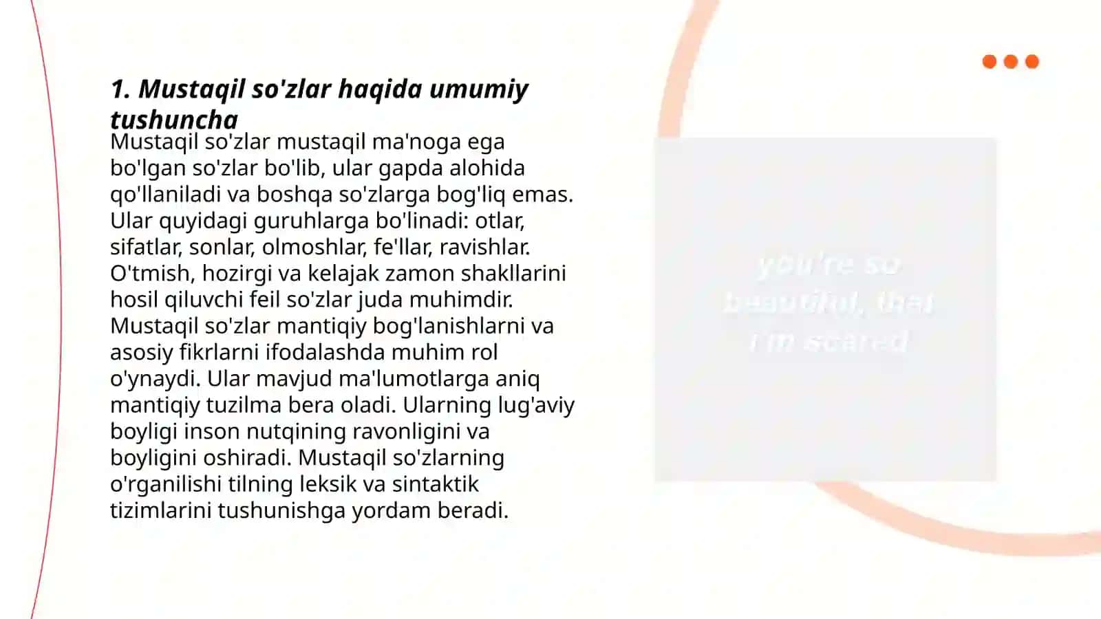 Mustaqil va yordamchi so'zlar 3