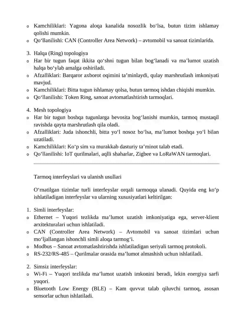 O‘rnatilgan tizimlarda tarmoqlar 3