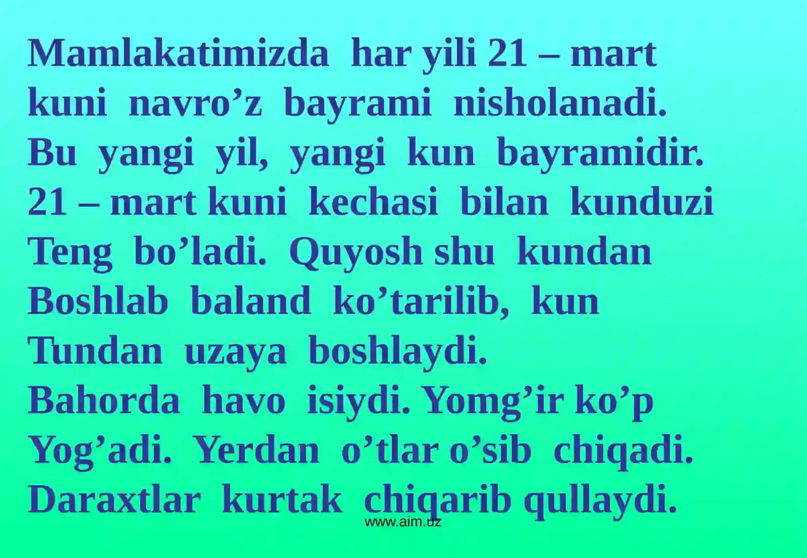 Navro’z bayrami haqida dars 3