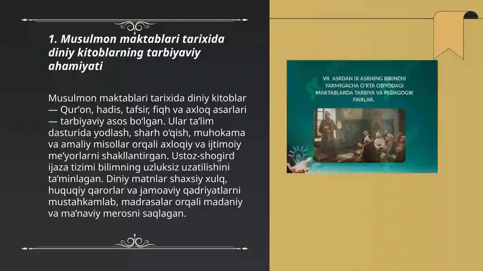 Musulmon maktablari va unda talim tarbiya mazmuni diniy kitoblarning tarbiyaviy ahamiyati 3