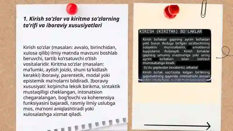Ilmiy matnda kirish so‘zlar, kiritma so‘zlar va ularning ahamiyati 3