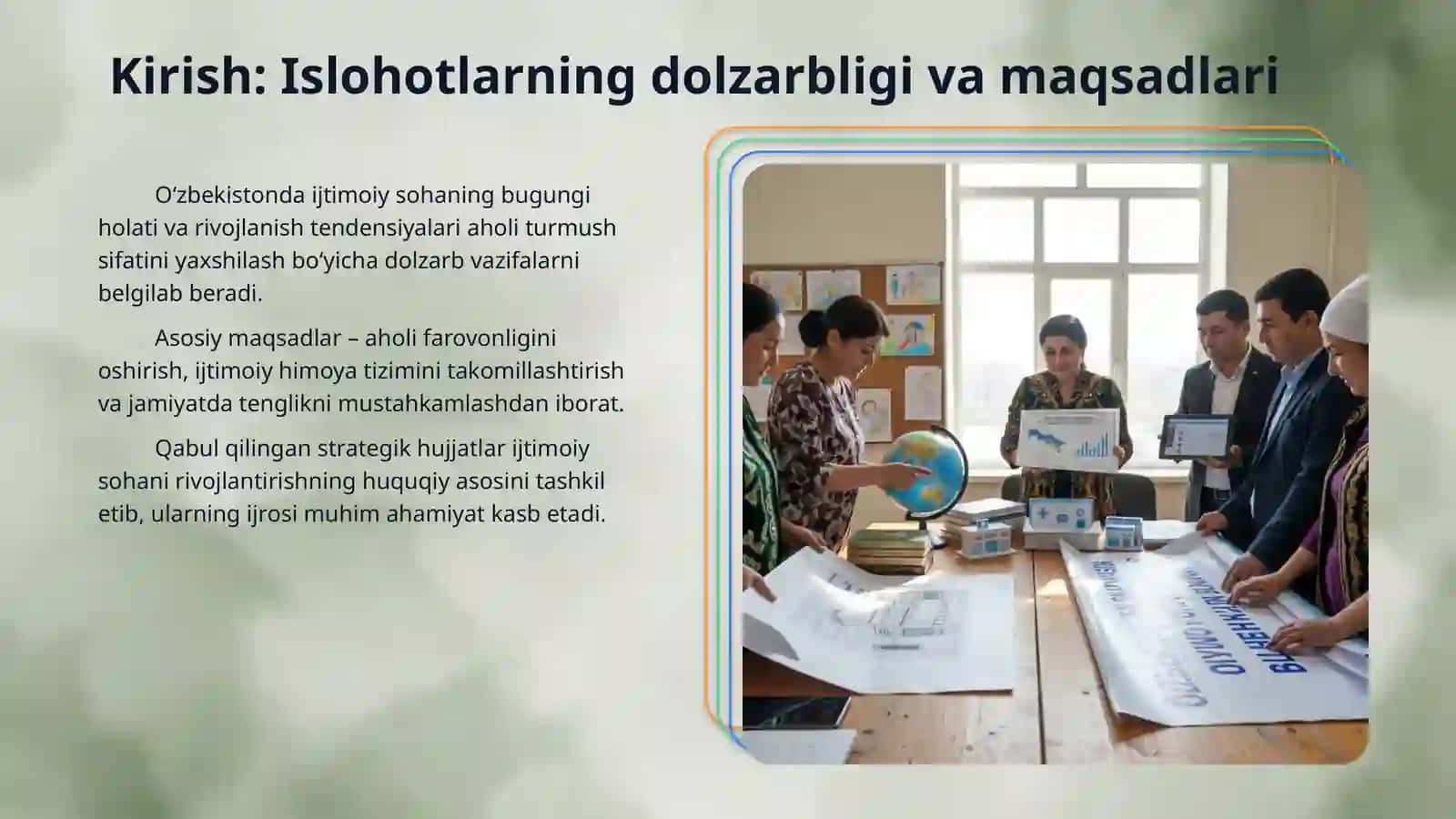 O'zbekiston Respublikasida ijtimoiy sohadagi islohotlar 3