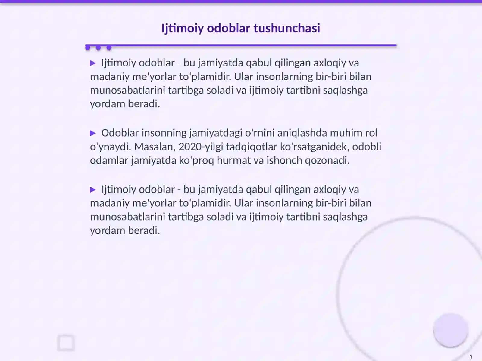 Ijtimoiy odoblar tushunchasi va ahamiyati 3