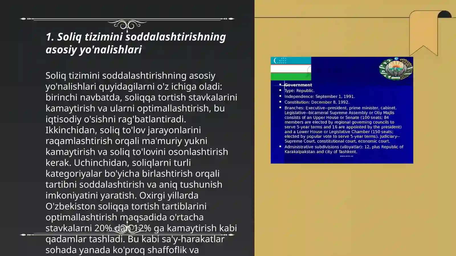 Soliq tizimini soddalashtirishning asosiy yo'nalishlari 3