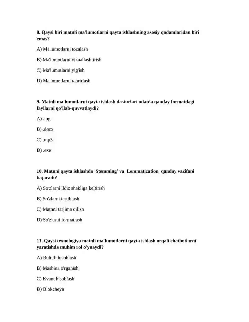 Matnli maʼlumotlarni qayta ishlash dasturlarining imkoniyatlari 3