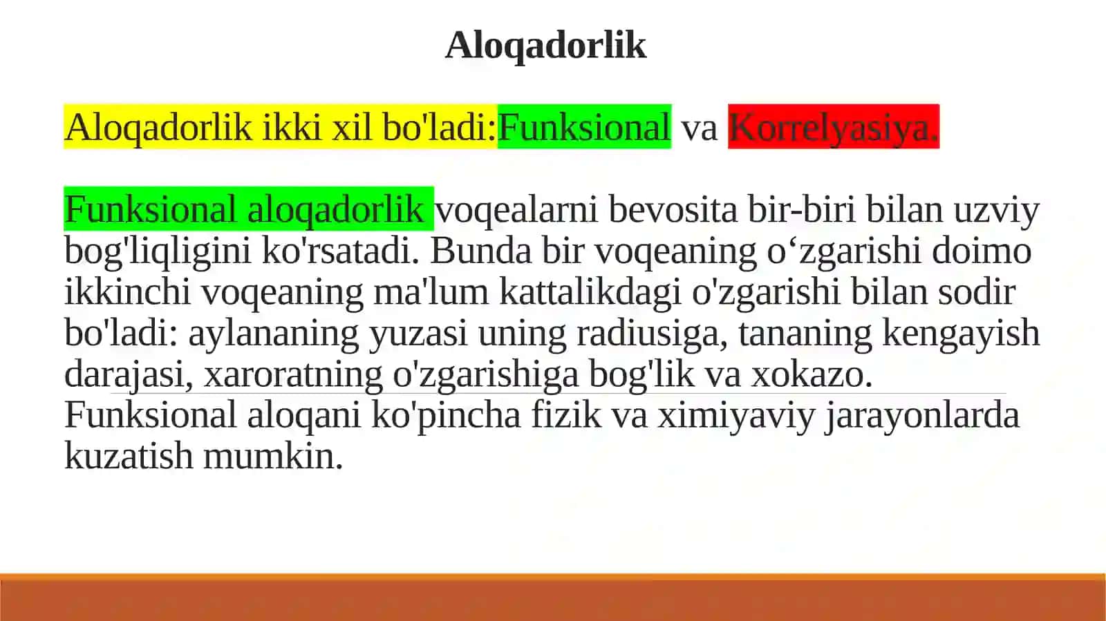 Korrelyatsiya koeffitsienti, uni baholash usullari, statistik 2 tahlil etishda qo'llanilishi. Grafik tasvirlar va ularning qo'llanilishi Standartlashtirish, standartlashtirilgan ko'rsatkichilarining ahamiyati, ularni hisoblash. 3