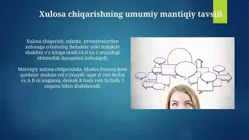 Xulosa chiqarishning umumiy mantiqiy tavsifi 3