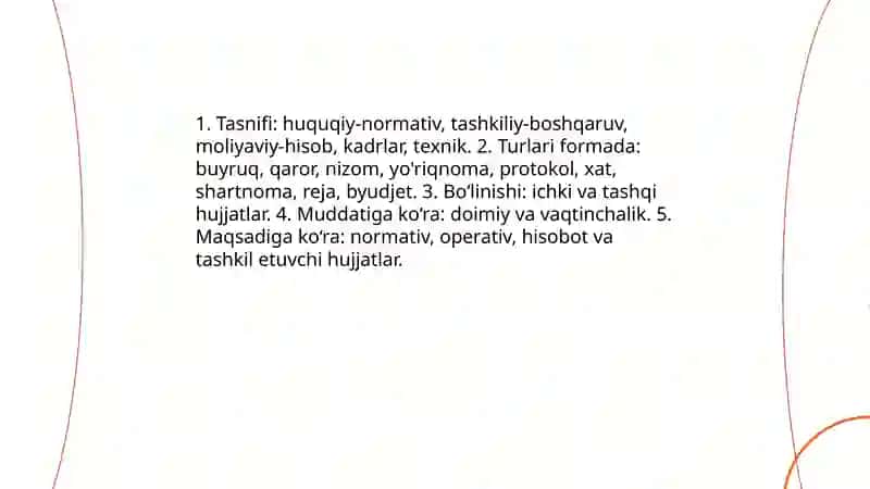Tashkiliy hujjatlarning turlari xususiyatlari 3