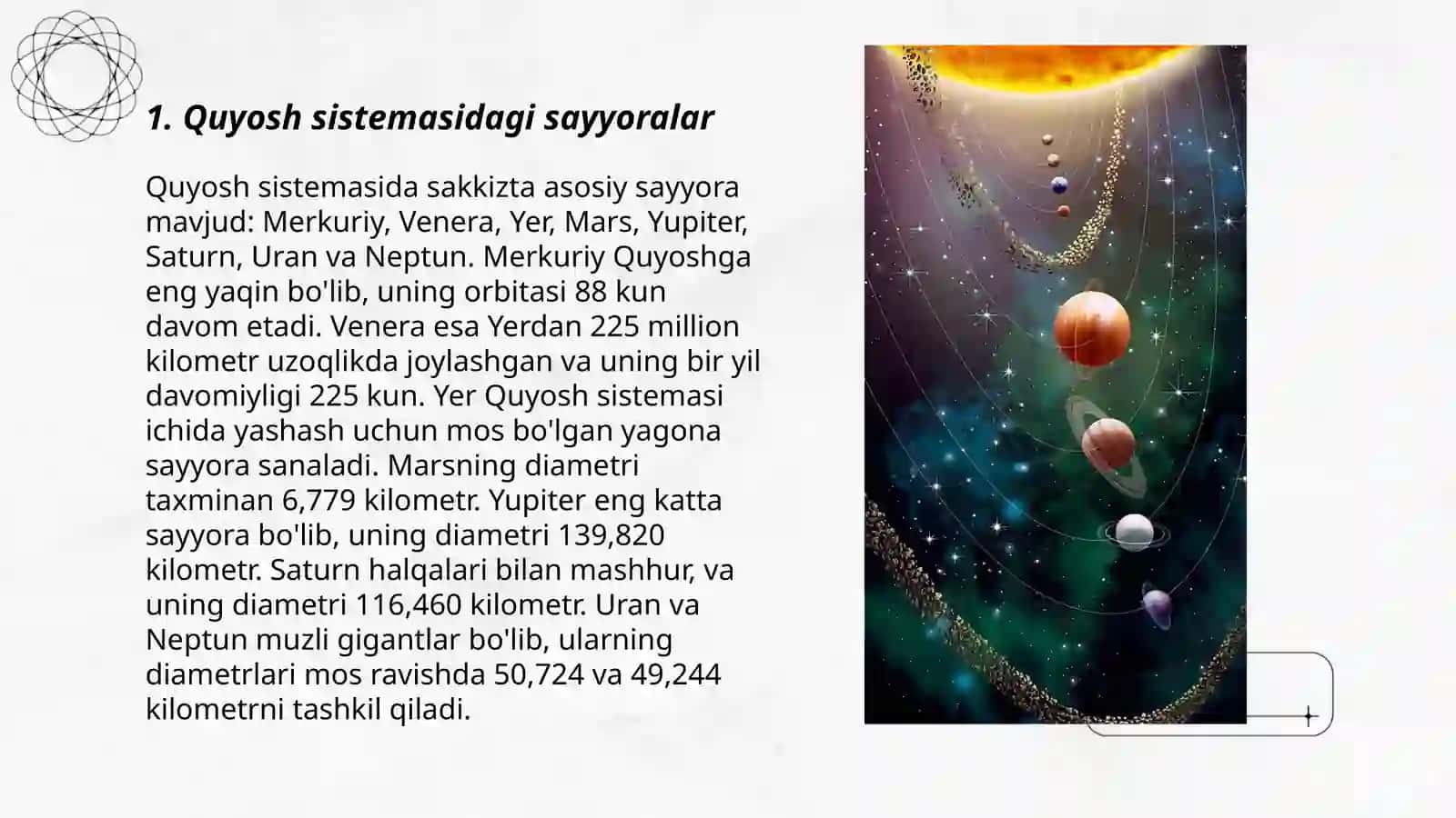Sayyoralar haqida 3