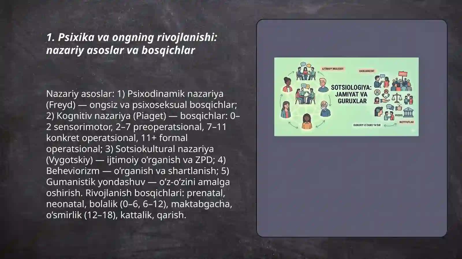 Psixika va ongning taraqqiyoti.Ong osti imkoniyatlarini o’rganish 3