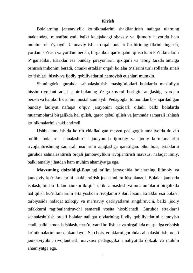 ERTAKLARNI GURUHDA SAHNALASHTIRISH ORQALI JAMOAVIYLIKNI RIVOJLANTIRISH 3