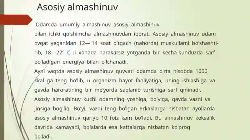 Energiya almashinuvinibg boshqarilishi 3