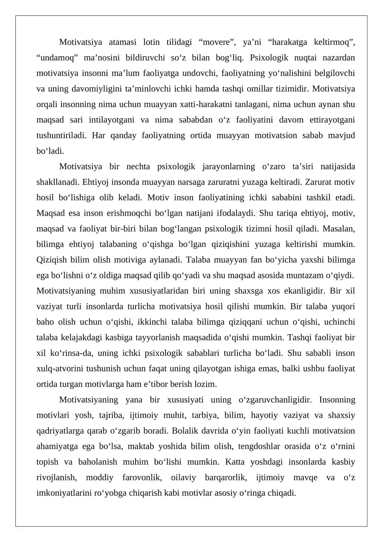 Motivatsiya haqida umumiy tushuncha 3