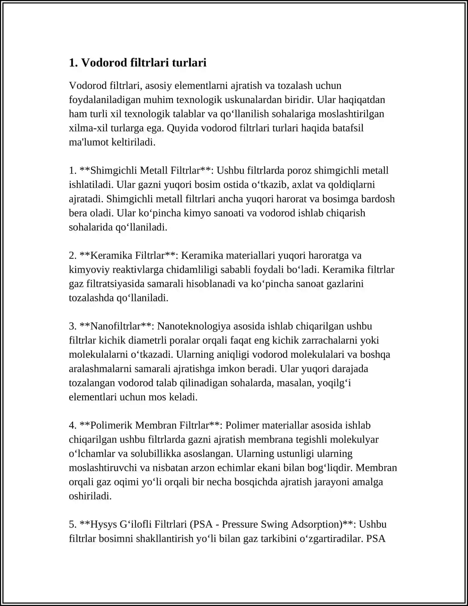 VODOROD NATRIY VA ANIONIT FILTRLARNING TURLARINI KONSTRUKSIYASINI VA O'RNATILISH SOXASINI O'RGANISH 3