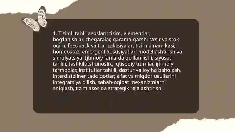 Tizimli va Strukturaviy Tahlil 3