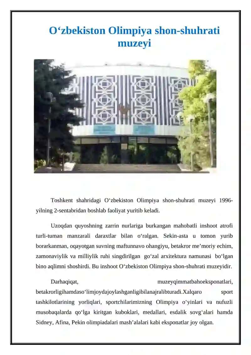 O‘ZBEKISTON TARIXI DAVLAT MUZEYI 3