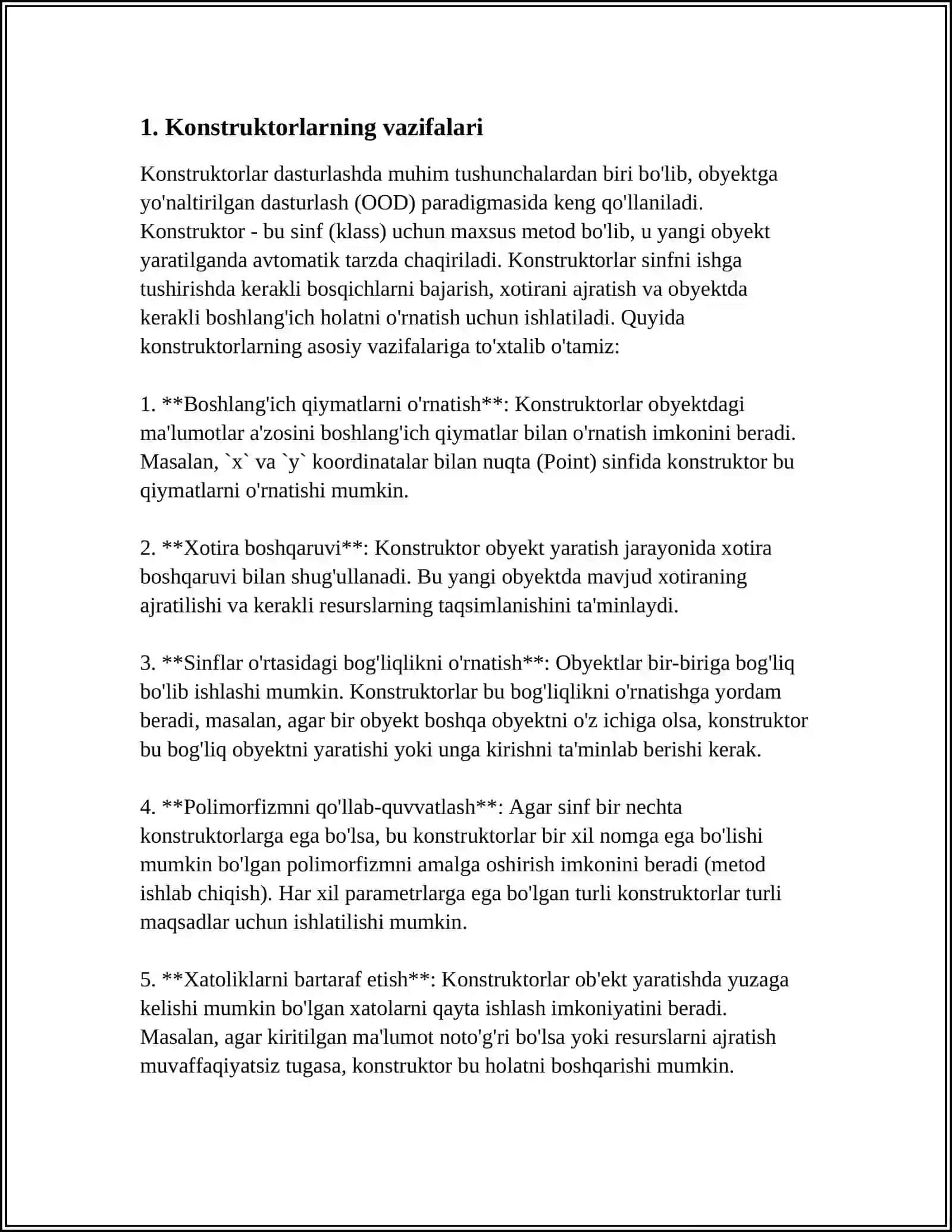 KONSTRUKTORLAR VA ULARNI TASHKIL ETISH USULLARI 3