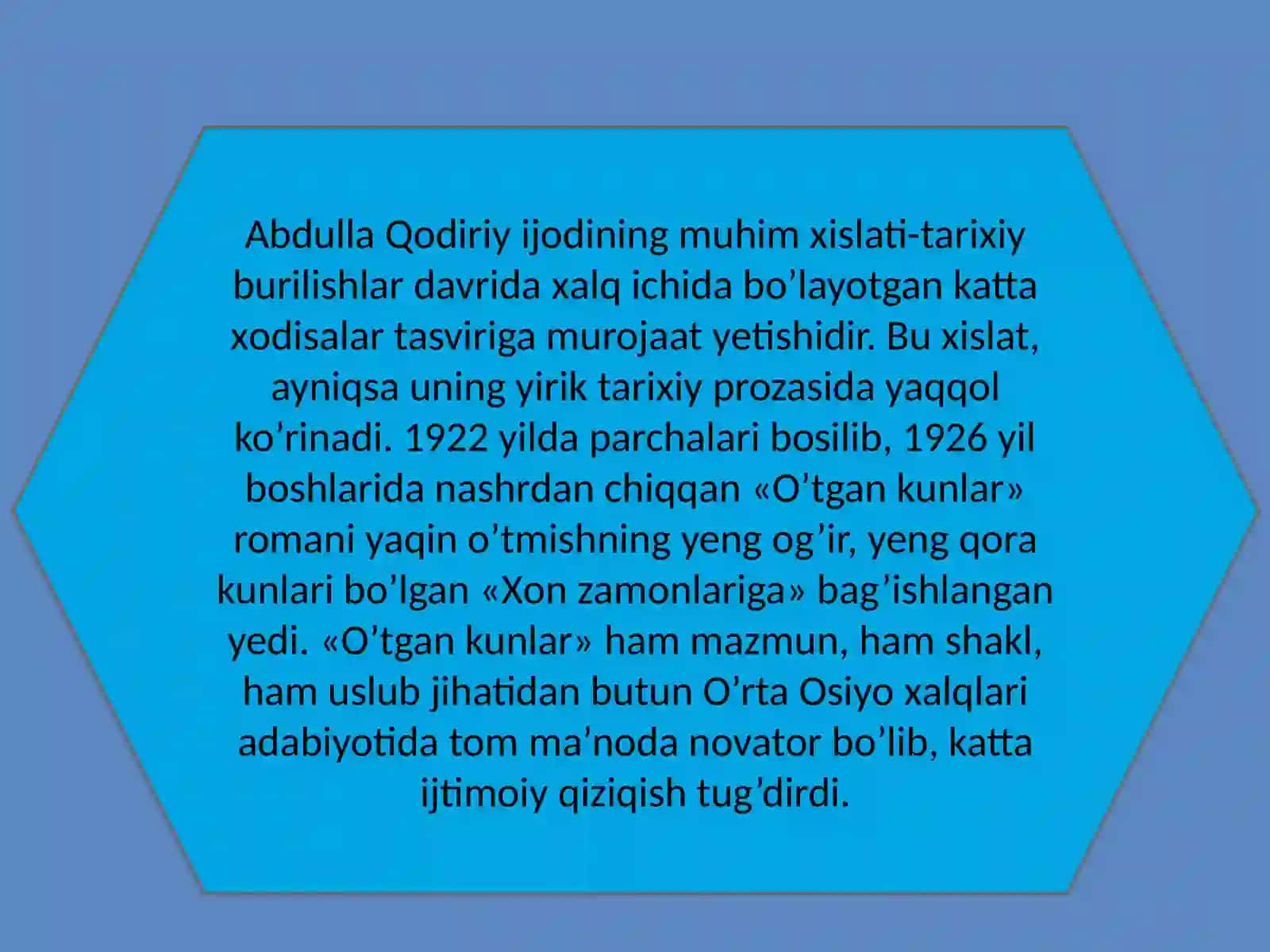 O‘tgan kunlar asarida avtor nutqi va uning xususiyatlari 3