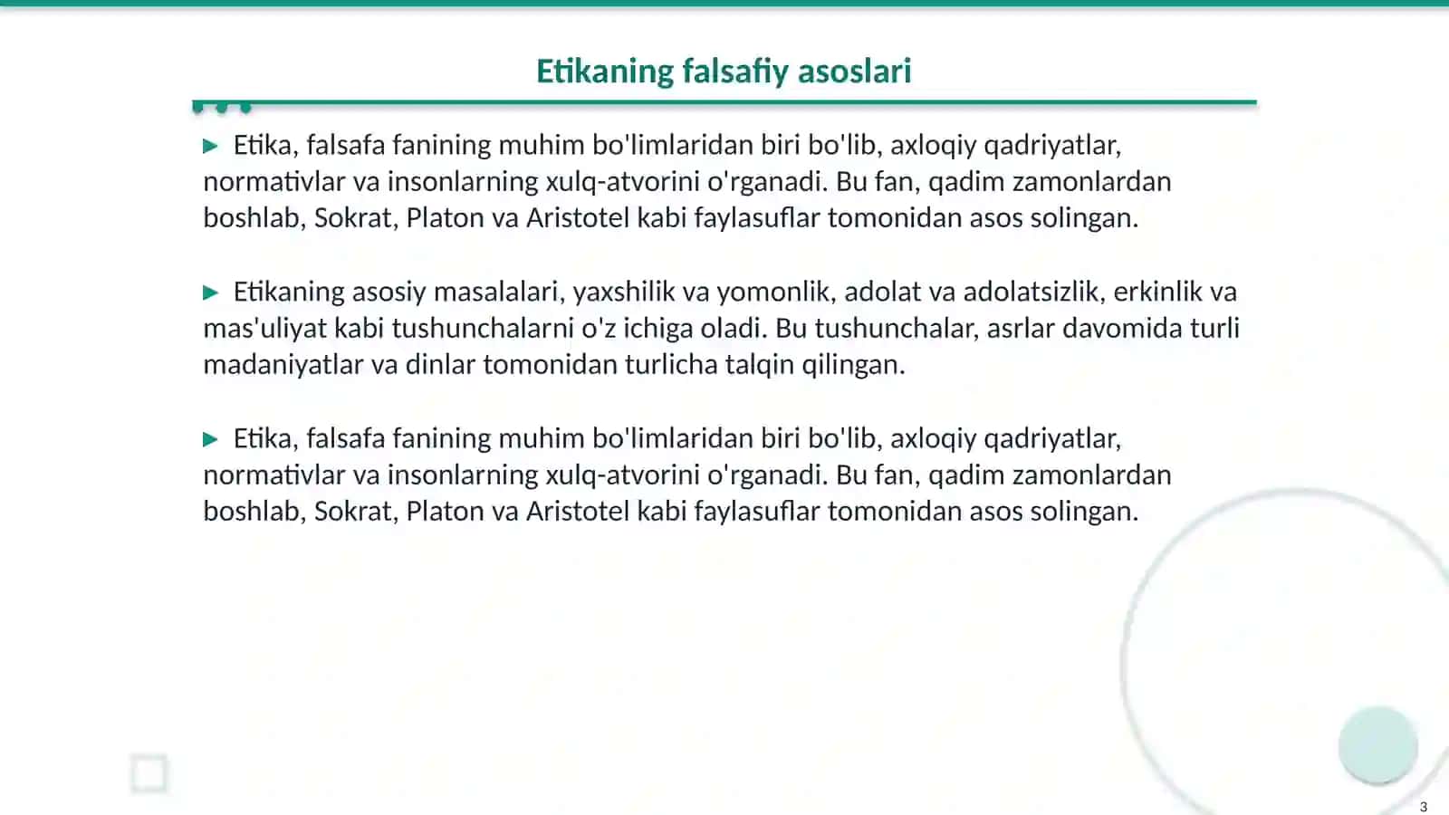 Etika va dinshunoslik 3