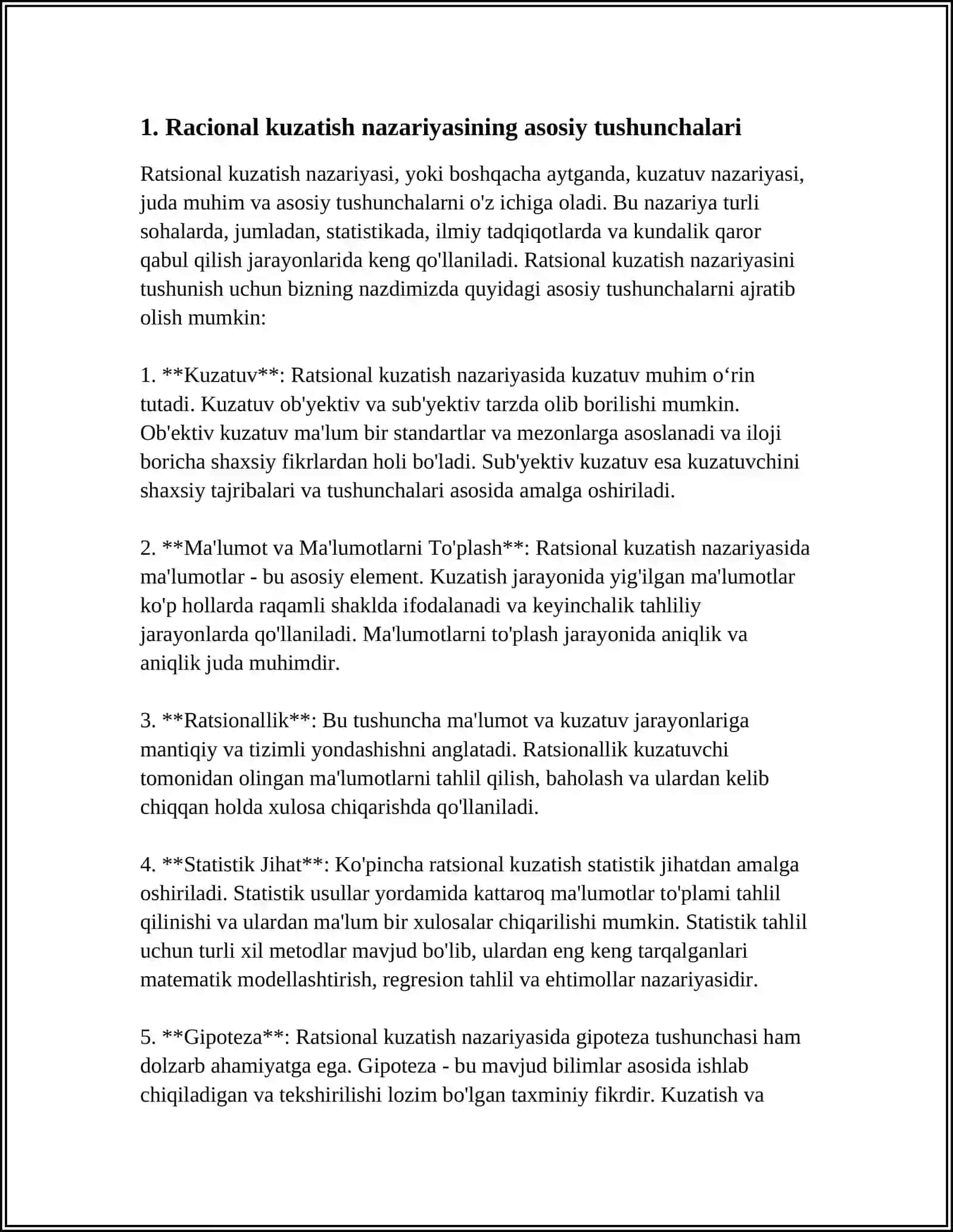 RATSIONAL KUZATISH NAZARIYASINING MOHIYATI,XUSUSIYATLARI,AFZALLIKLARI VA KAMCHILIKLARI 3
