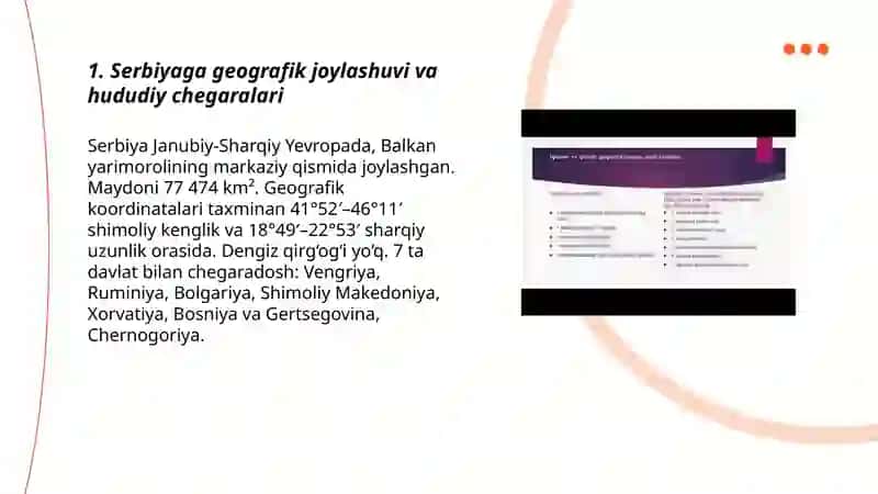 Serbiya davlati ijtimoiy iqtisodiy geografiyasi 3