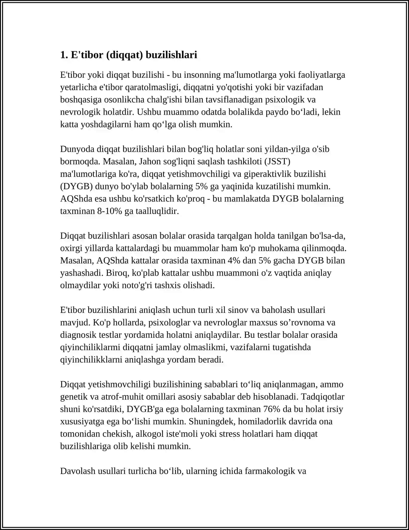 KOGNITIV PROCESSLAR BUZILISHI 3