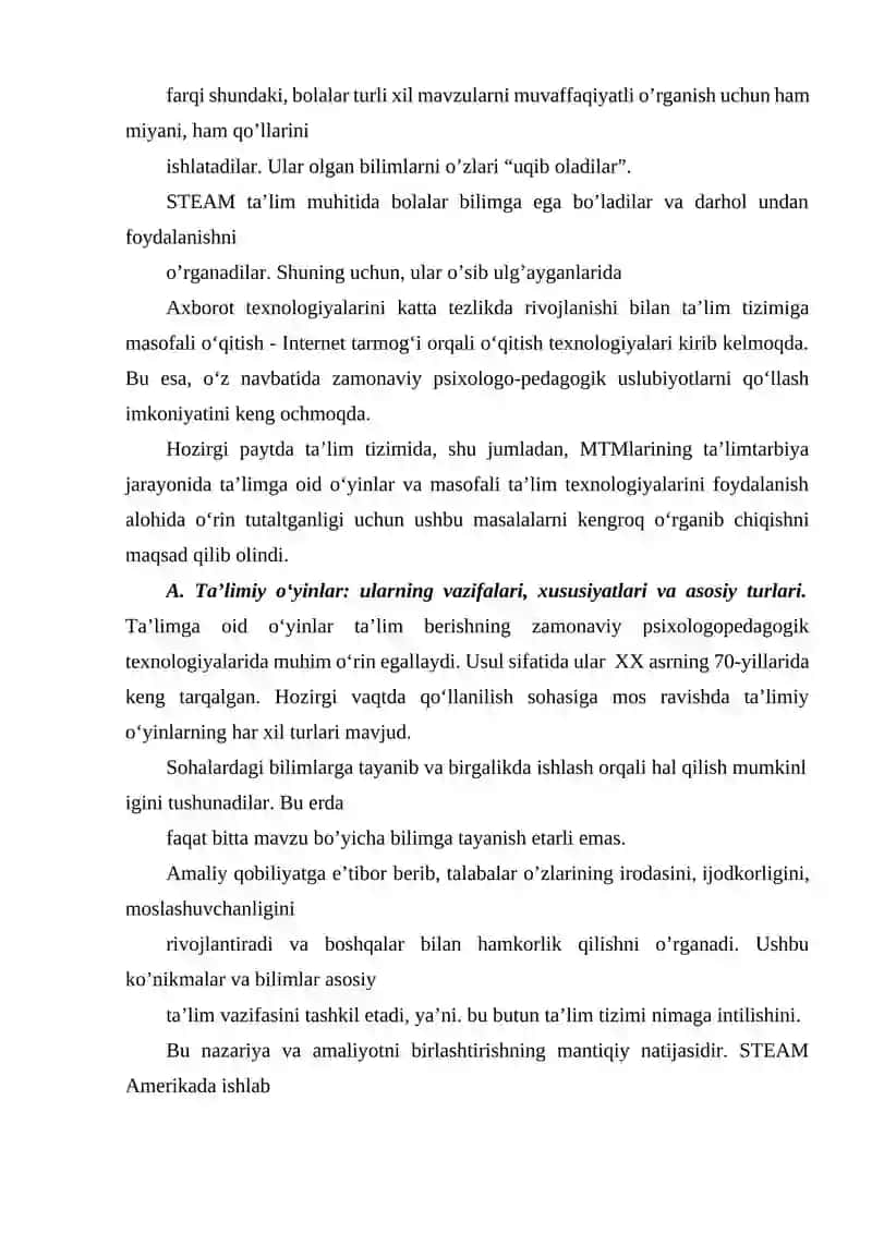 Maktabgacha yoshdagi bolalarning matematik ta'limda steam texnologiyalaridan foydalanish 3