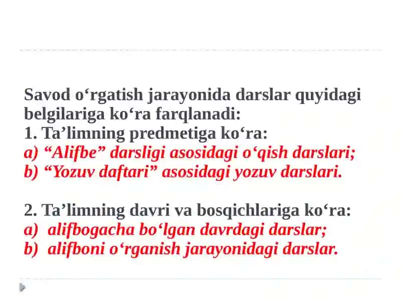 SAVOD O‘RGATISHNING ASOSIY MASHQ TURLARI 3