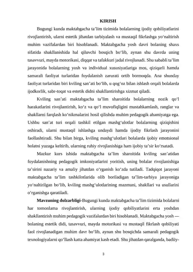 MAKTABGACHA TA’LIM TASHKILOTLARIDA KVILLING SAN’ATINING AHAMYATI 3