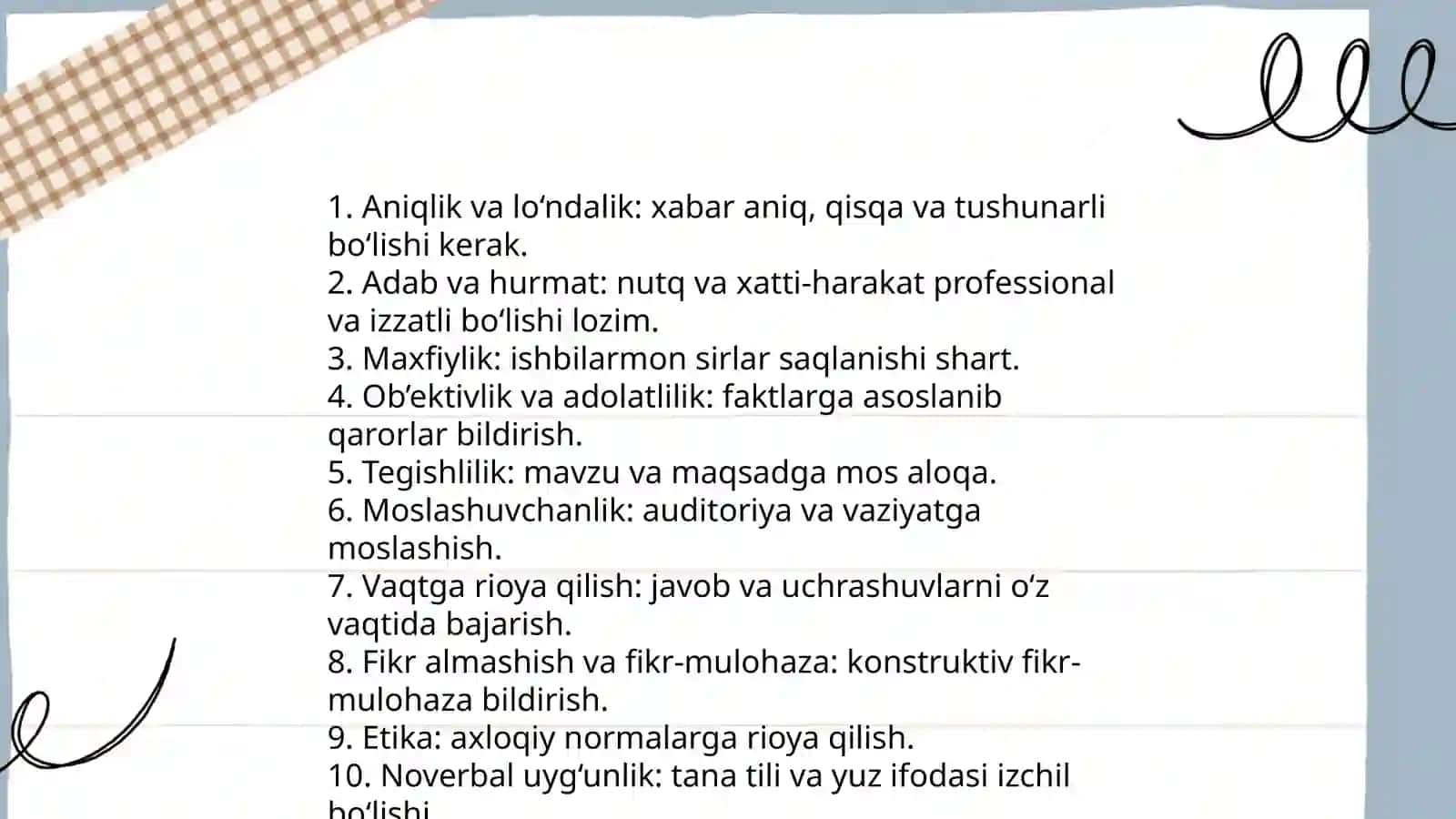 Kasbiy muloqot uslubiyati va qoidalar 3