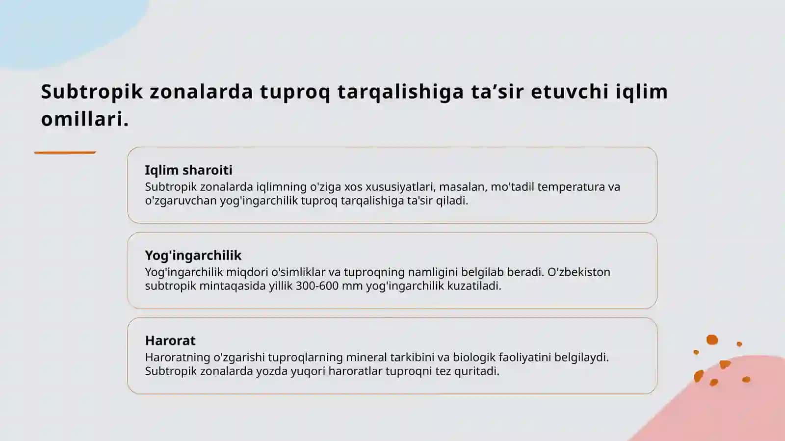 Subtropik mintaqa tuproqlar geografiyasi 3
