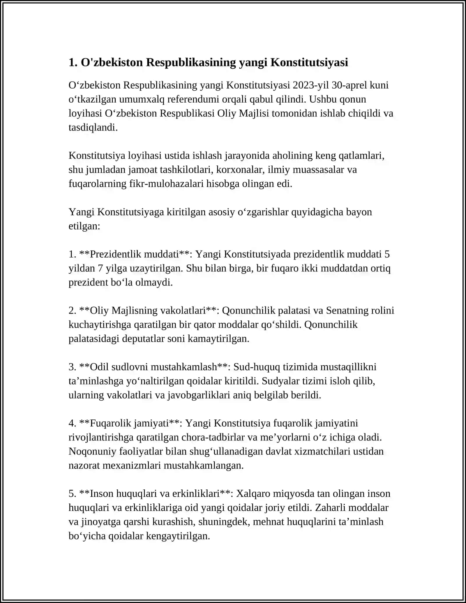 O'ZBEKISTON RESPUBLIKASINING YANGI TAHRIRDAGI KONSTITITUSIYANING QABUL QILINISHI 2024-2025-O'QUV YILI 3