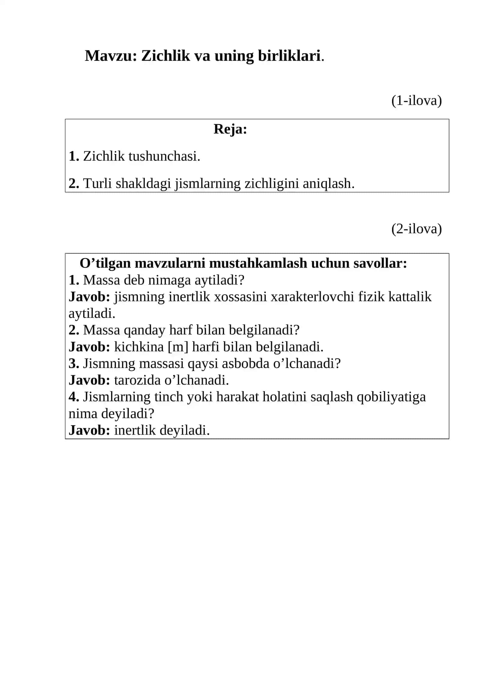 Zichlik va uning birliklari mavzusida tayyor sifatli dars ishlanma 3