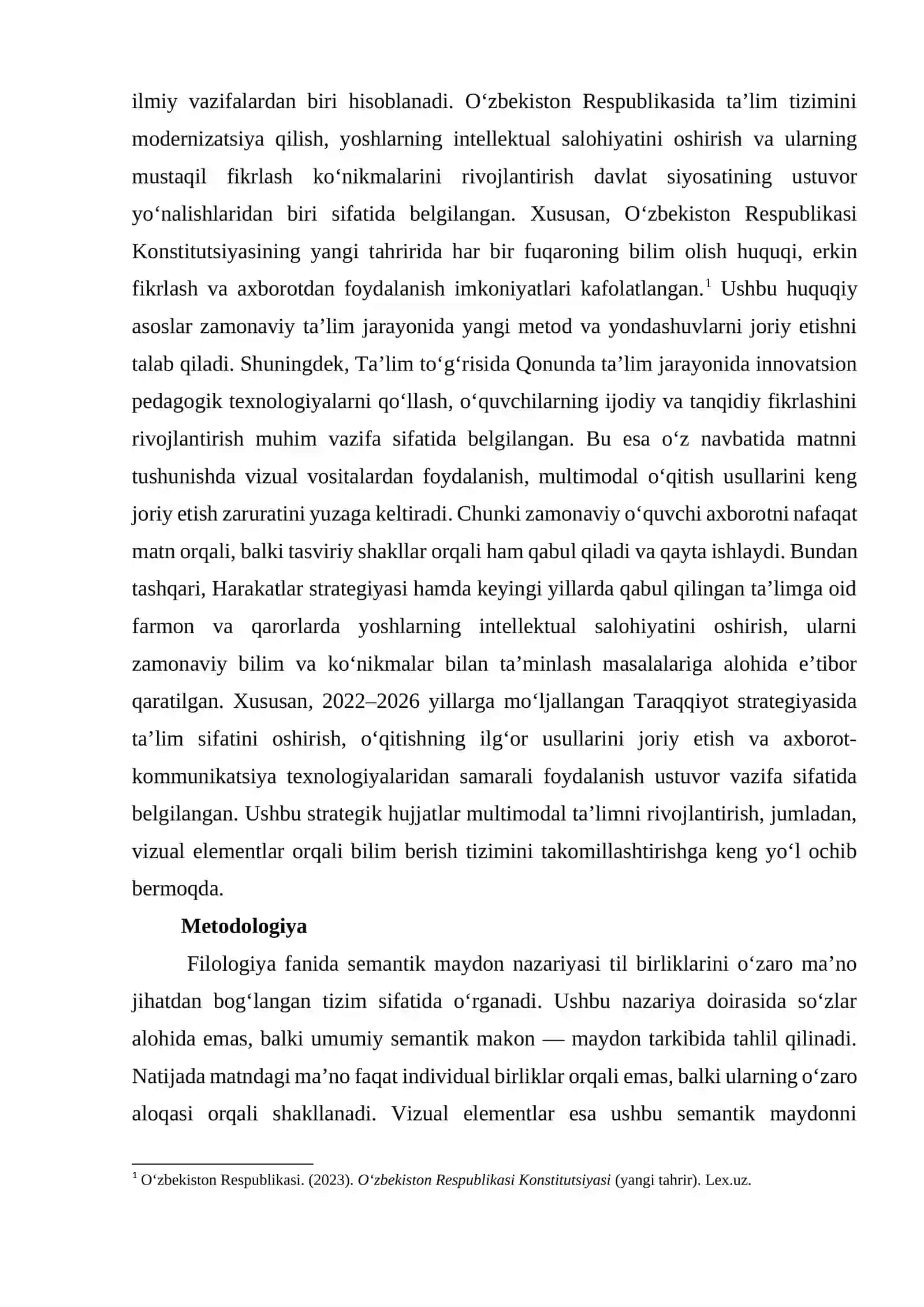 VIZUAL ELEMENTLAR ASOSIDA MATNNI TUSHUNISHDA SEMANTIK MAYDON NAZARIYASI 3