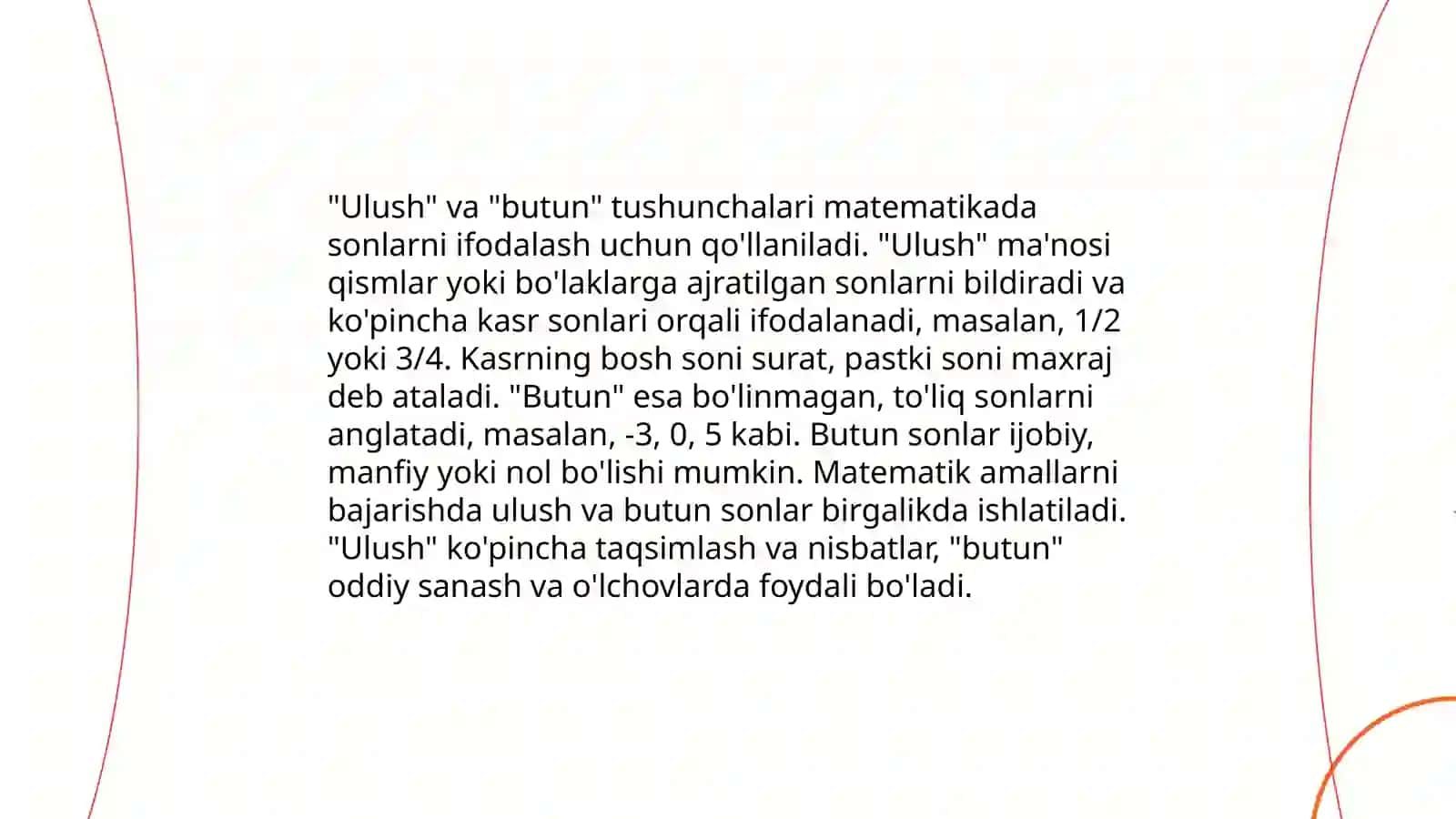 Butunning ulushi. Butunning ulushini topish. Ulushga ko‘ra butunni topish 3