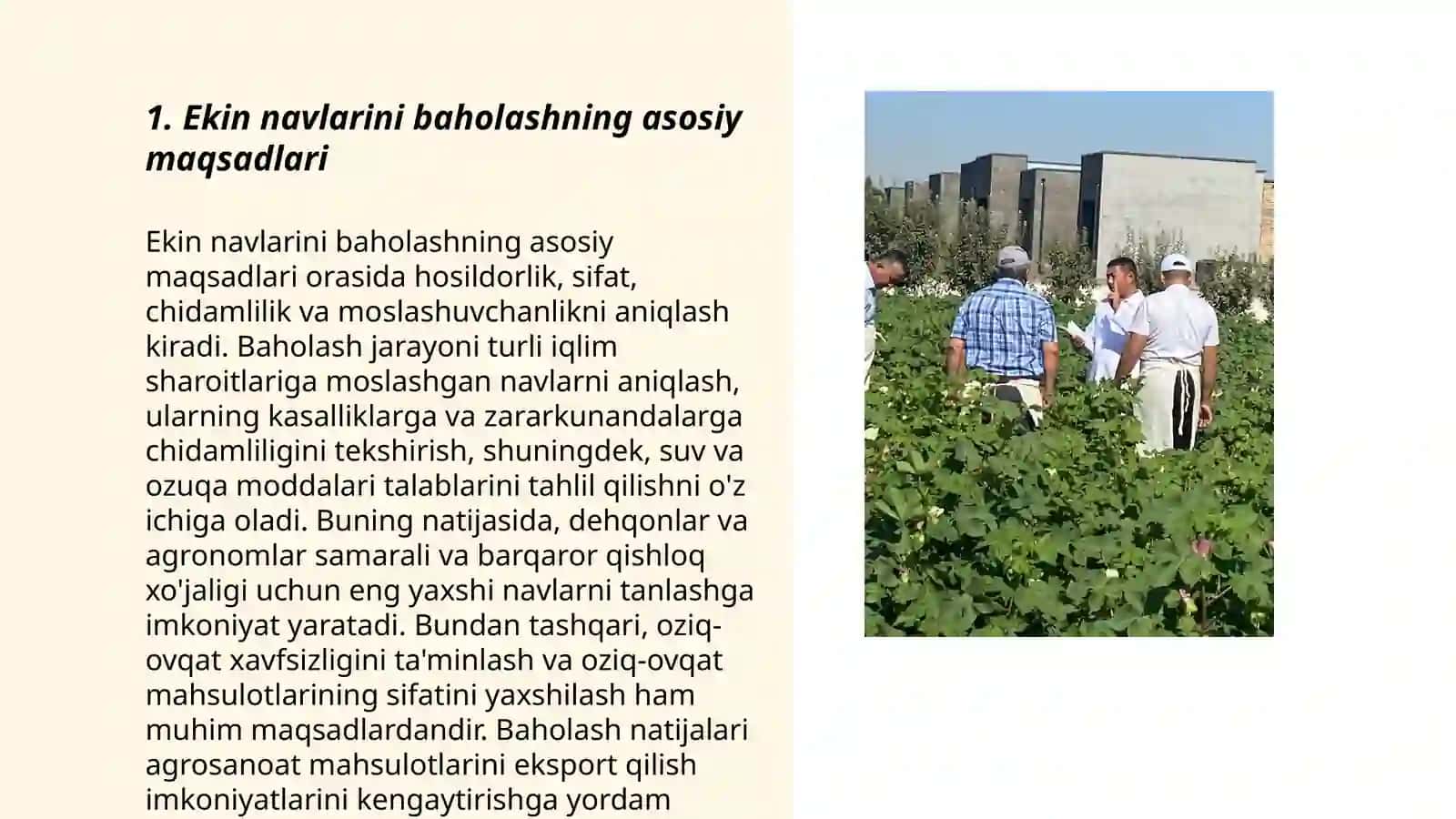 Ekin navlarining navdorligini baholash tashkelotlari faoliyatlari va vazifalari 3