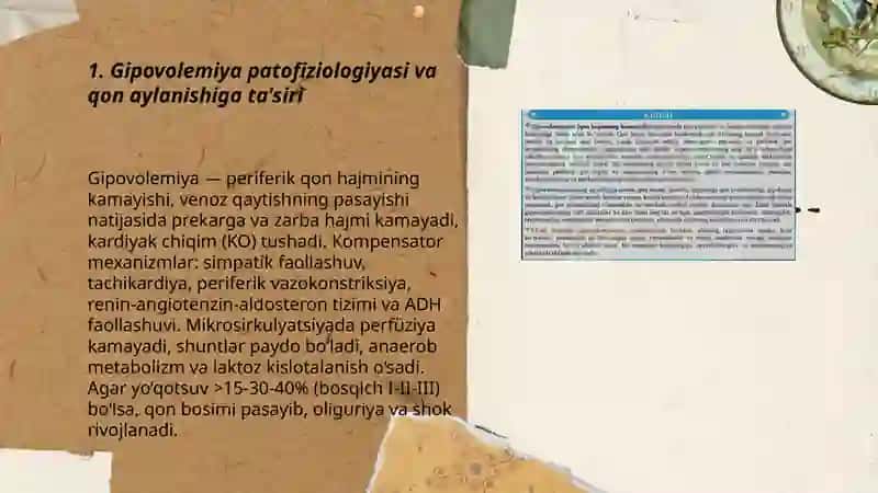 Gipovolemiyalarda qon aylanishning o'zgarishlari 3