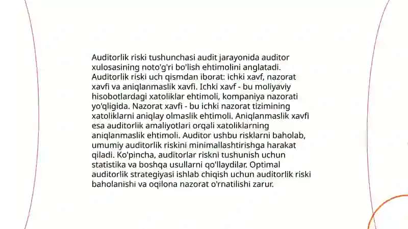 Auditorlik riski tushunchasi va uni aniqlash tartibi 3