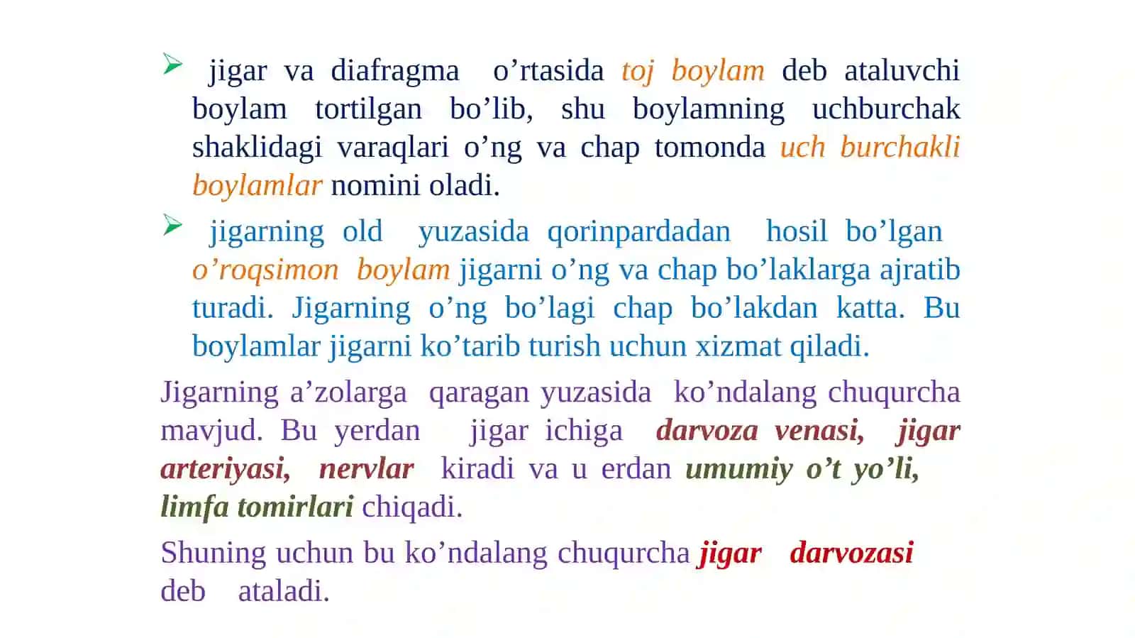 Ovqat hazm qilish tizimi. Jigar fiziologiyasi 3