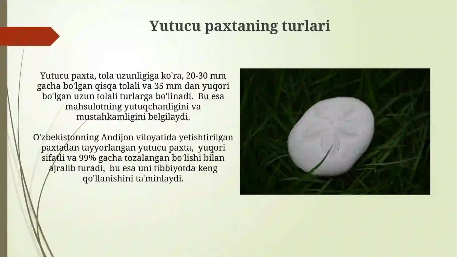 Paxta Tolasining Xossalari 3
