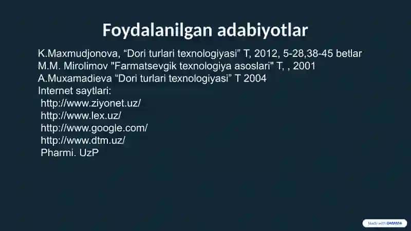 Dori turlari texnologiyasi  fanining rivojlanish tarixi 3