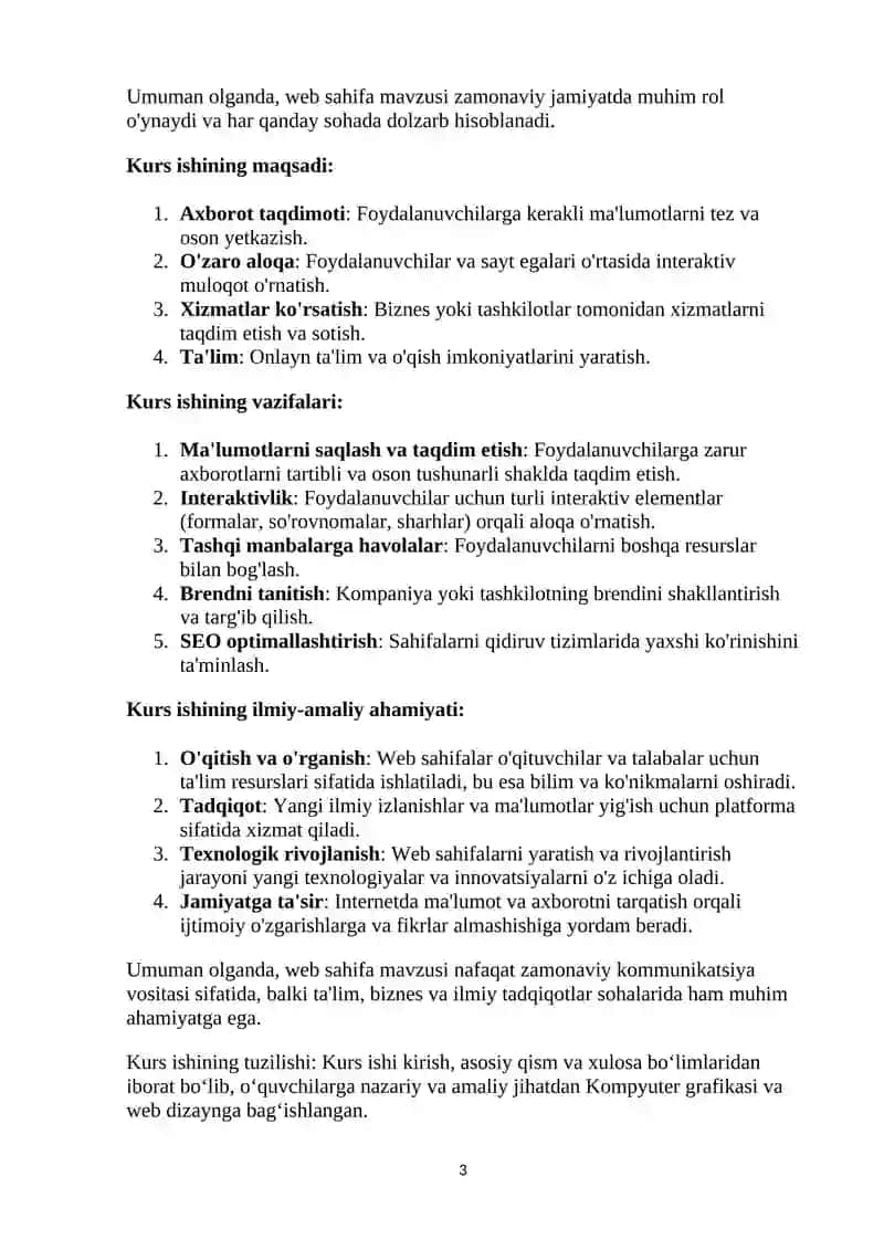 WEB SAHIFANING TUZILISHI VA ULARNI YARATISH IMKONIYATLARI HAMDA ASOSIY TUSHUNCHALARI 3