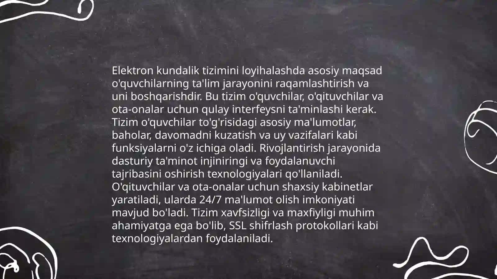 Ta’lim muassasasining elektron kundaligi va jurnalini yuritish uchun web ilova ishlab chiqish va tizimni konstruksiyalash va murakkabligini minimallashtirish 3