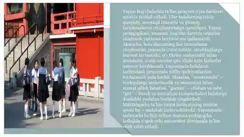 Yaponiyadagi maktabgacha talim tizimi va undagi muammolar 3
