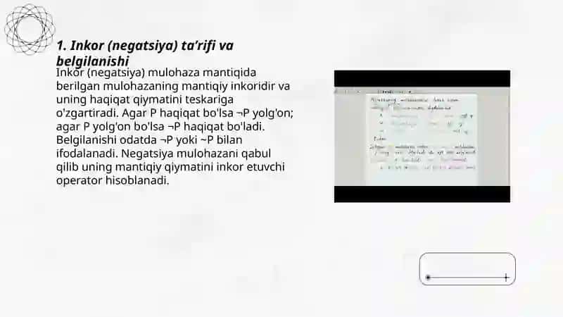 Mulohazalar inkor dinyunksiya va konyunksiya 3