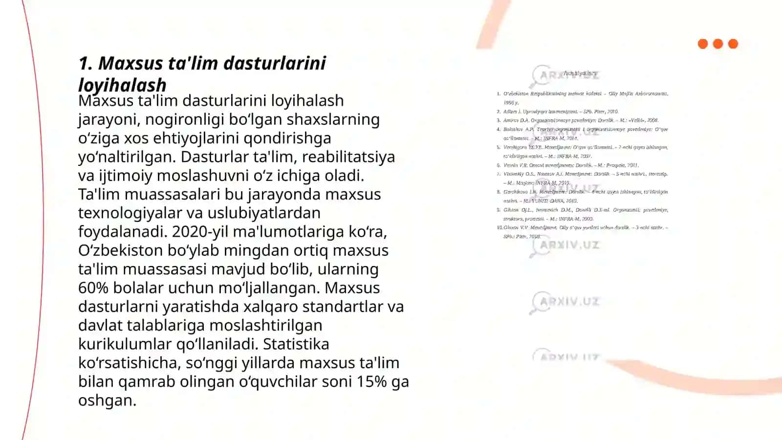 Maxsus ta'lim dasturlarini loyihalash 3