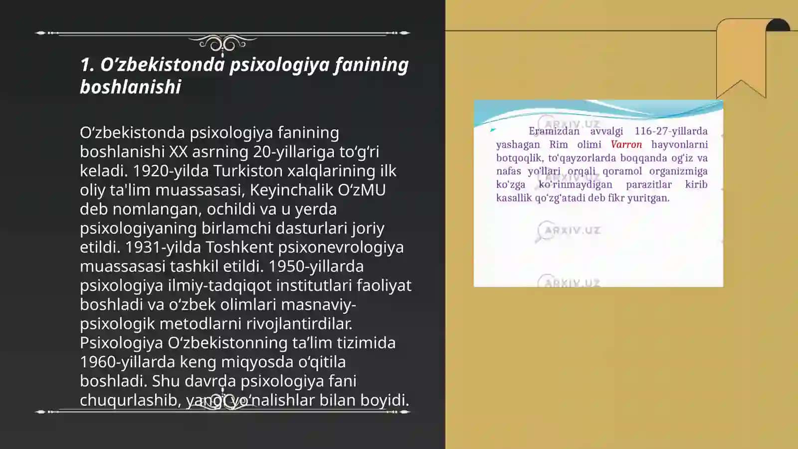 O’zbekistonda psixologiya fanining rivojlanish tarixi 3