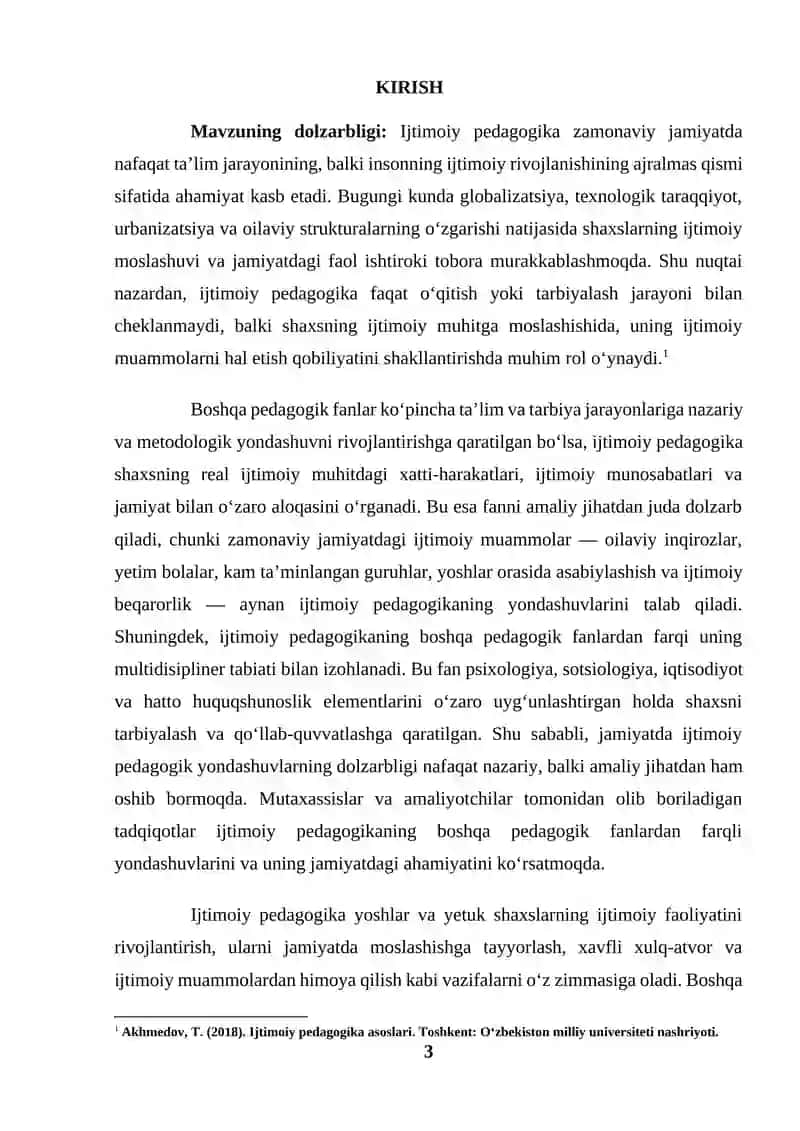 Ijtimoiy pedagogikaning boshqa pedagogik fanlardan farqi (KURS ISHI) 3