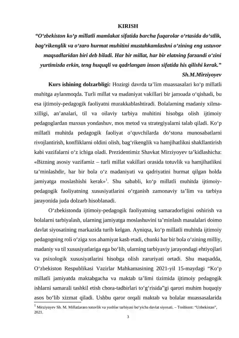Ko’p millatli muxitda ijtimoiy pedagogik faoliyatning o’ziga xos xususiyatlari 3