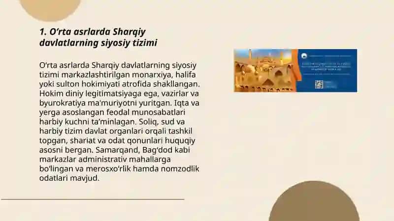 O’rta asrlarda Sharq mamlakatlari davlati va huquqi 3